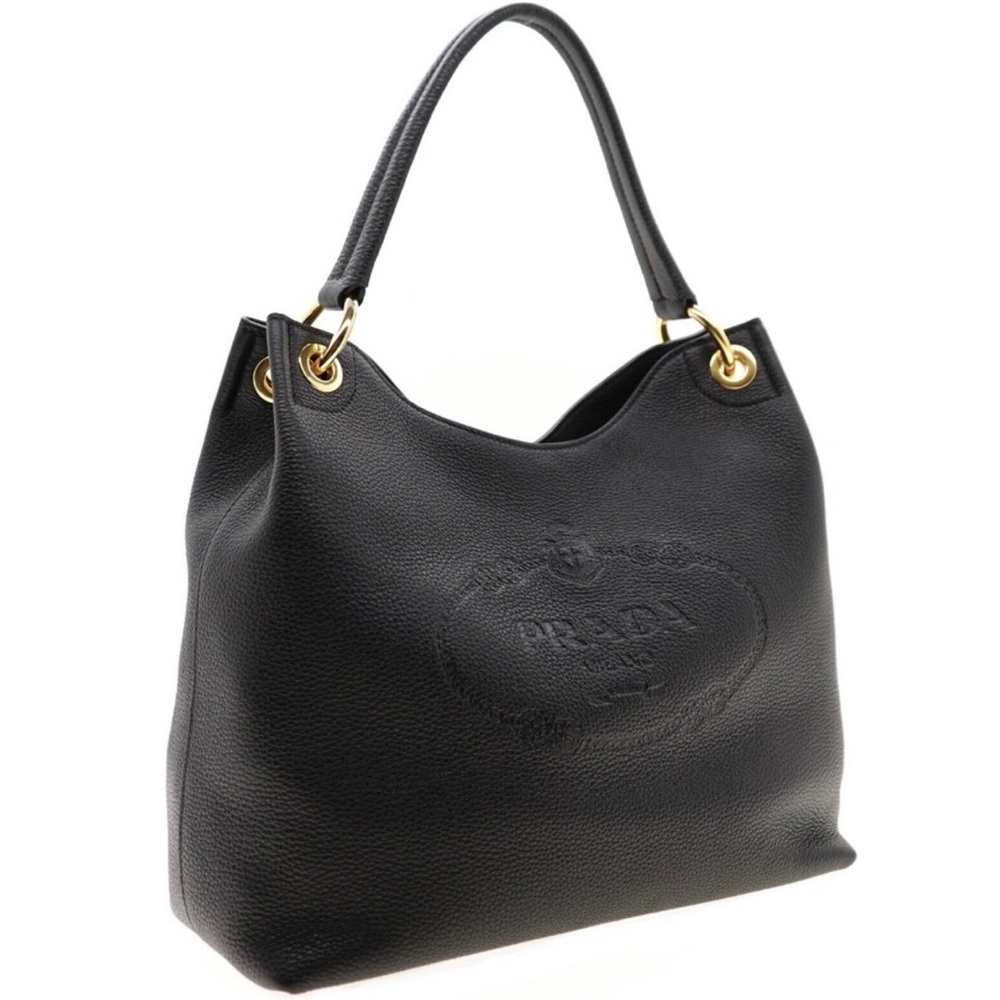 Prada Elegant Black Hobo with Gold Details - Picture 3 of 6